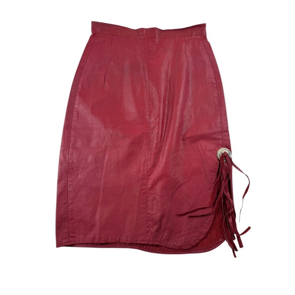 Vintage Outerwear by Phoenix Cotempo Casuals Red Leather Skirt
